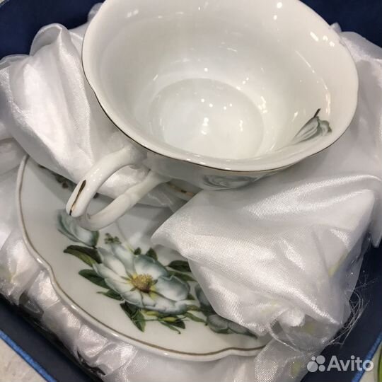 Чайная пара фарфор кружка блюдце