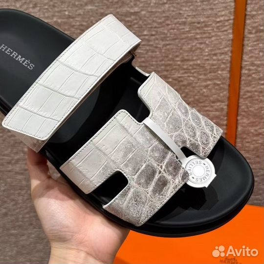 Шлёпанцы hermes chypre 39-46 крокодил
