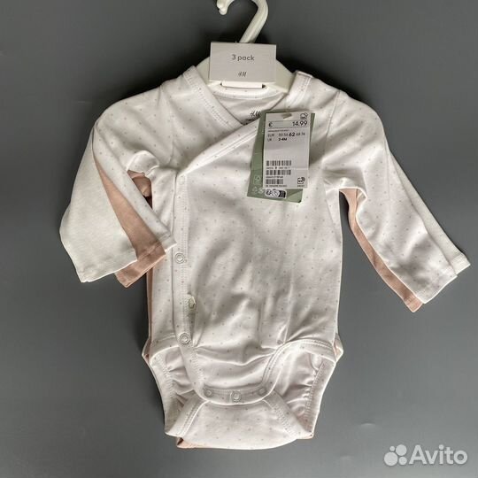 Боди на запах 3 шт H&M 62, 68