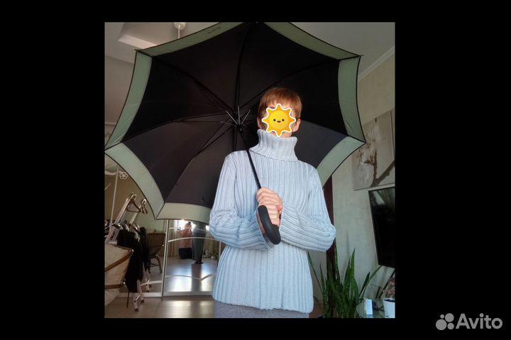 Зонт трость черный