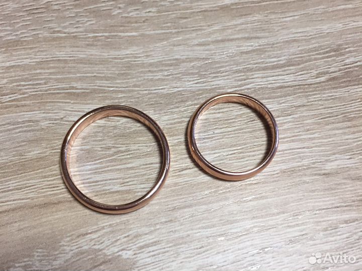 Кольца свадебные позолоченные