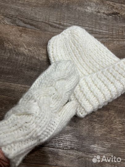 Комплект шапка и варежки