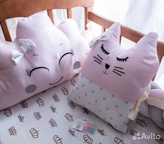 Подушки бортики в детскую кроватку