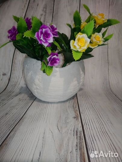 Кашпо ваза горшок гипс decor