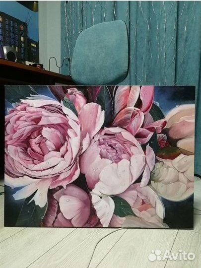 Картина маслом на холсте пионы