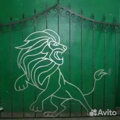 Лев кованый панно решетка ограждение