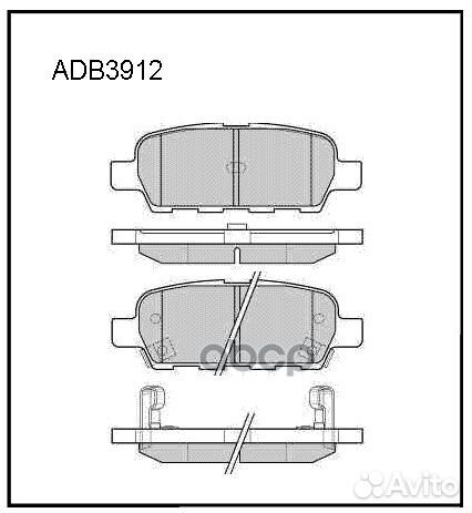 Колодки тормозные дисковые зад ADB3912 alli