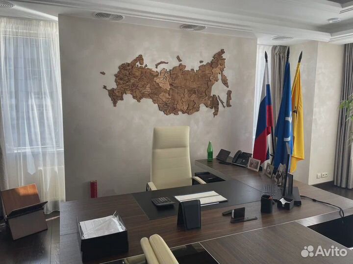 Карта России на стену из дерева