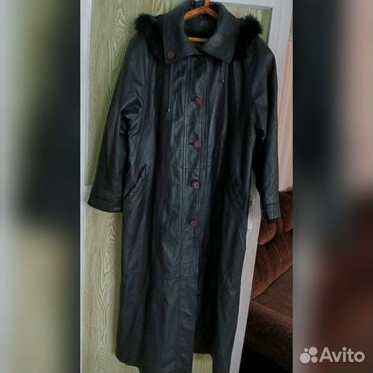 Кожаное пальто(54р)