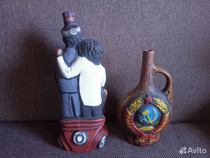 Глиняная бутылка ручной работы