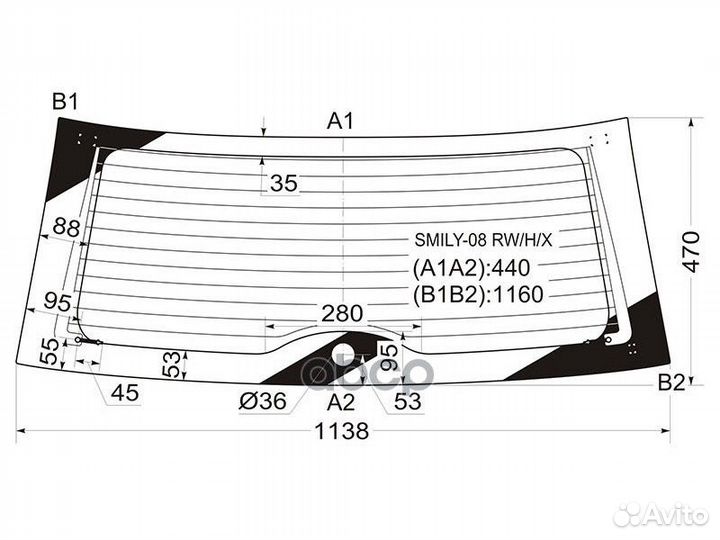 Стекло заднее с обогревом lifan smily 08- smily