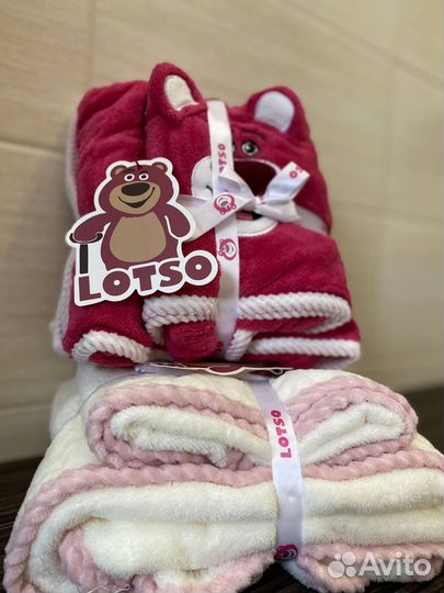 Детское полотенце с медведем 35x75, 70x140 см