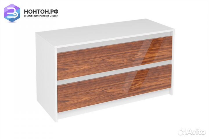 Тв-тумба Айден 1000 белый / глянец кедр