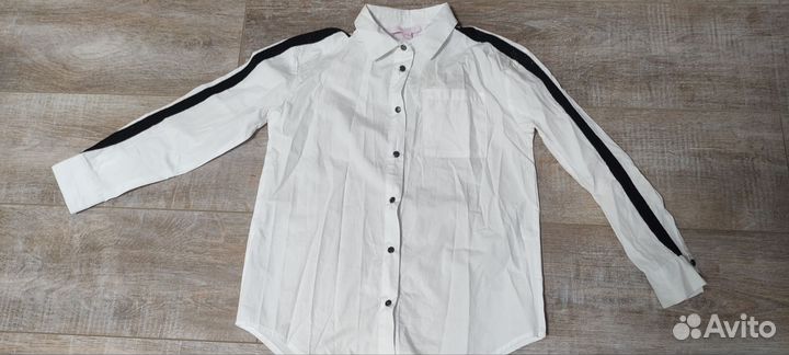 Рубашка белая для девочки 140
