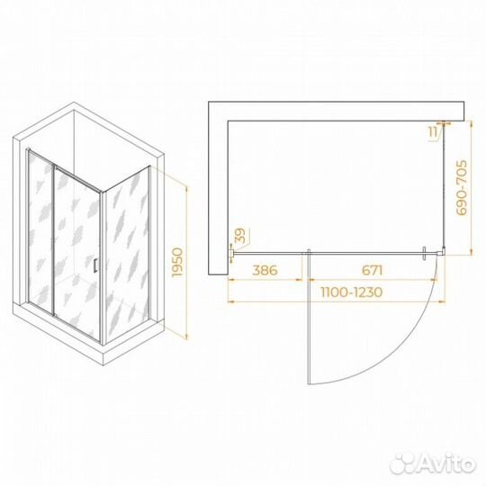 Душевой уголок RGW Passage PA-078B 110x70