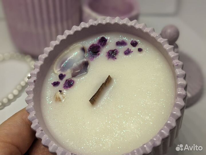 Аромасвечи ручной работы в гипсовых подсвечниках