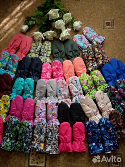 Варежки непромокаемые детские для девочки