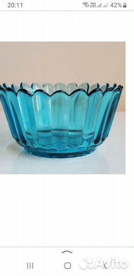 Цветная конфетница, винтажное стекло СССР