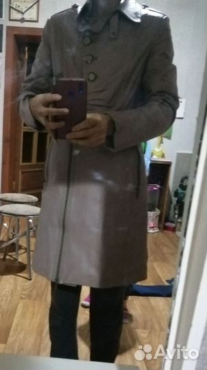 Кожаный плащ женский