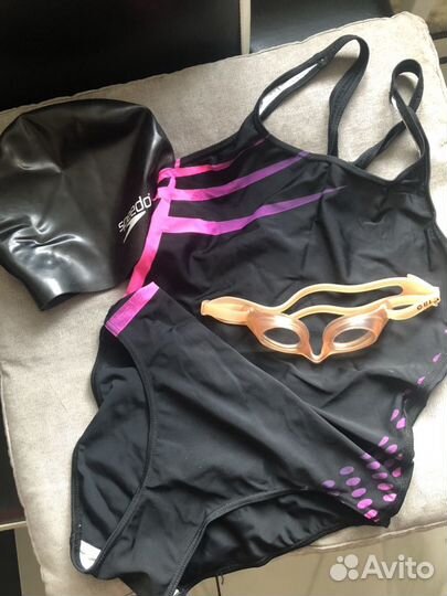 Купальник очки шапочка набор для плавания