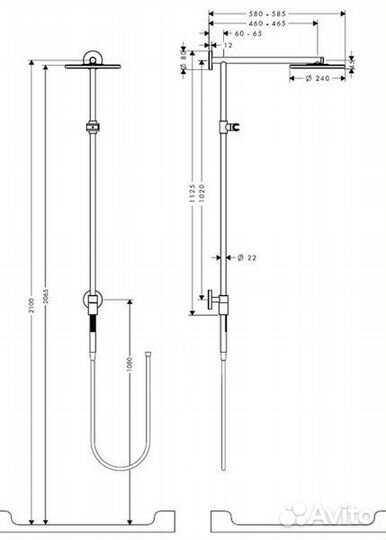 Душевая система hansgrohe raindance showerpipe