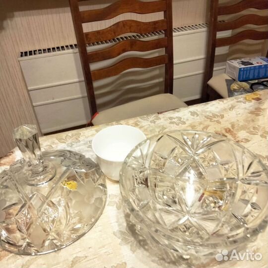 Ваза конфетница богемия хрусталь