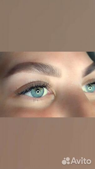 Наращивание ресничек, оформление бровей