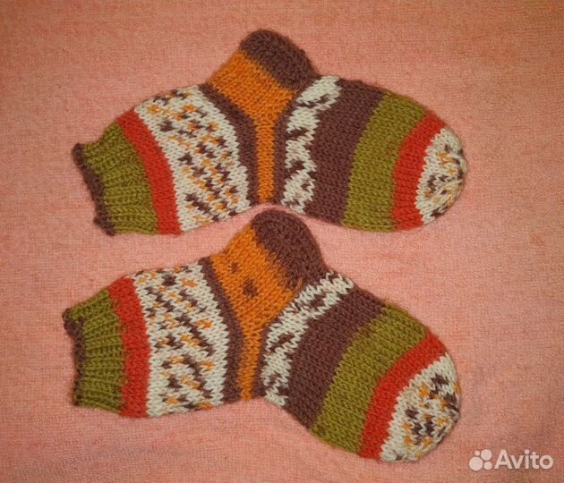 Носки ручной вязки шерстяные