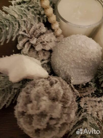 Новогодняя композиция 3шт. И рождественский венок