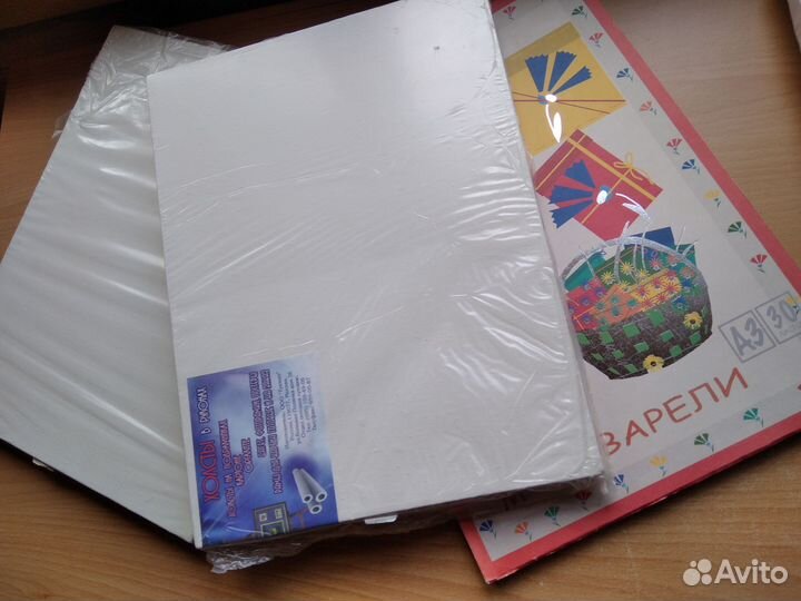 Холст на подрамнике, бумага для акварели А3