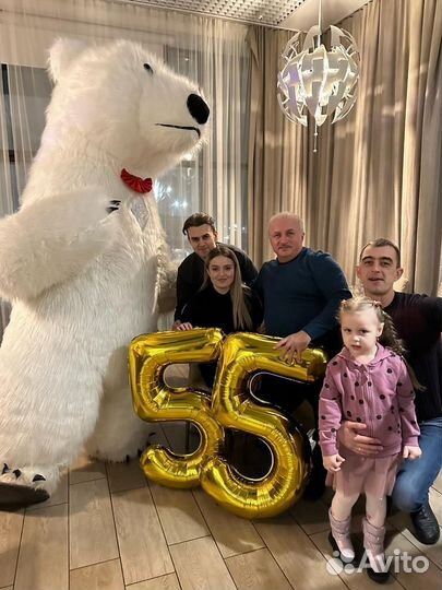 Белый Мишка, Чебурашка, панда, зайчик