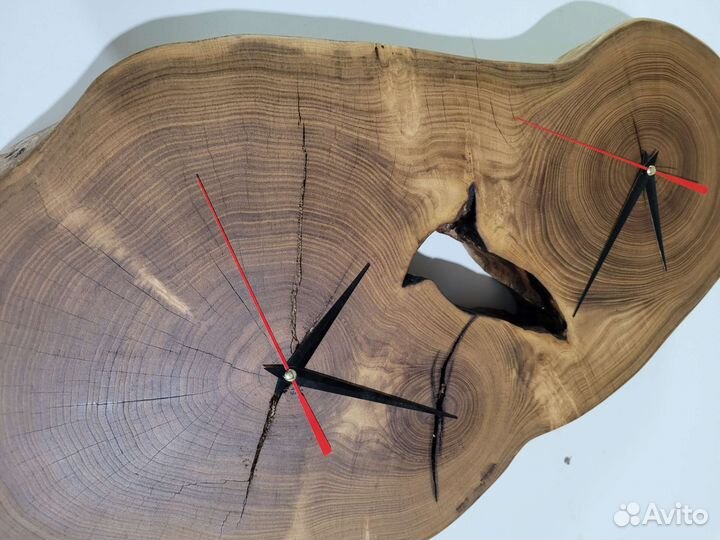 Часы настенные лофт из спила карагача