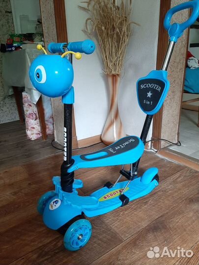 Детский трехколесный самокат 5 в 1