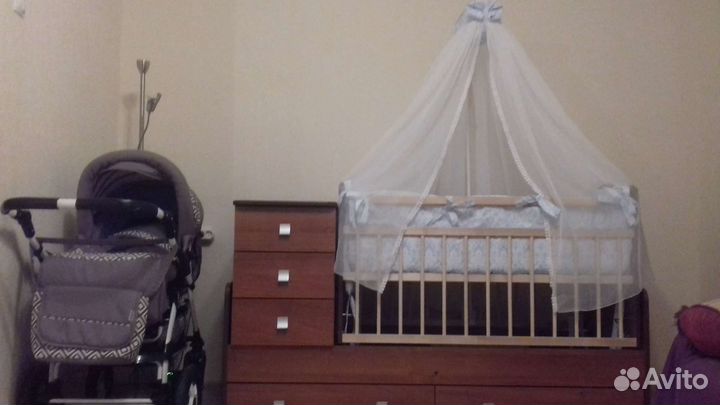 Детская кроватка трансформер с комодом