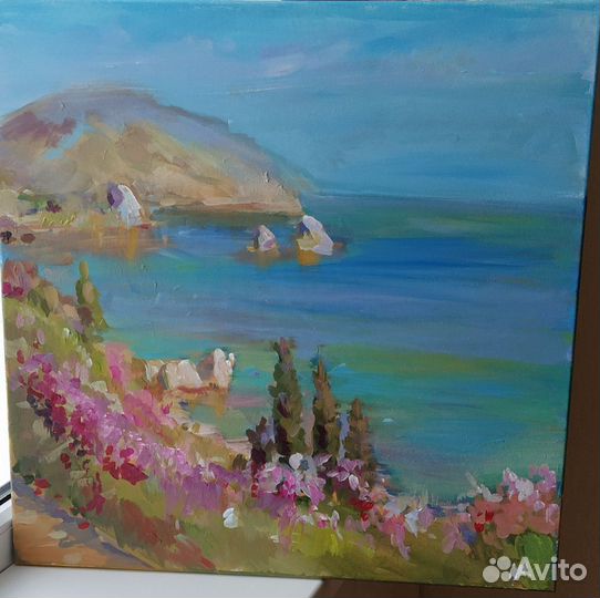 Картина акрилом на холсте. Солнечный Гурзуф