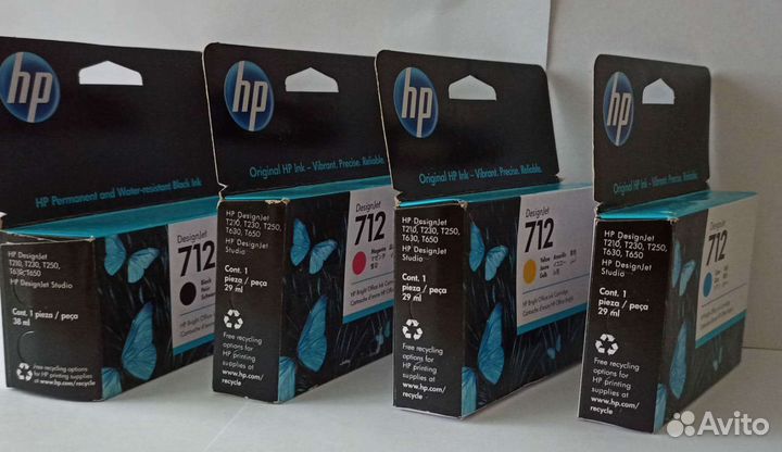 Картриджи струйные HP 712 оригинальные