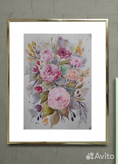 Картины акварелью А4, авторские работы