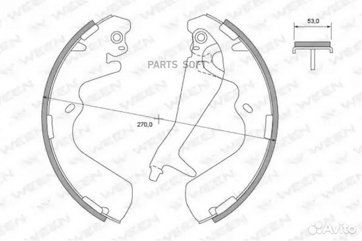 Ween 152-2028 Колодки барабан. hyundai Galloper, H-1, Porter, Starex