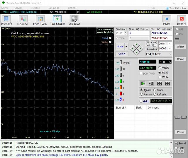 Жесткий диск WD Red WD10efax 4Tb