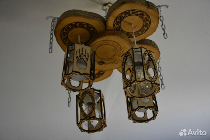 Люстра из дерева ручной работы