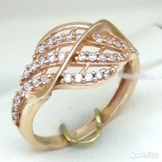 Кольцо / размер 15 / 1,72г / Золото585 / фианиты круглые