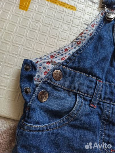 Джинсовый комбинезон на подкладе р.92