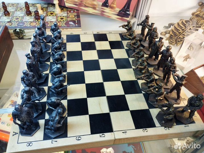 Шахматные фигуры металл СССР против Германии