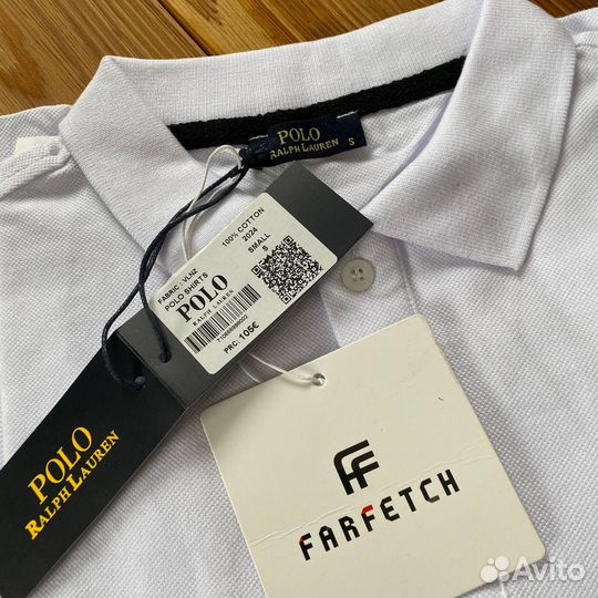 Поло Polo ralph lauren белое XXL