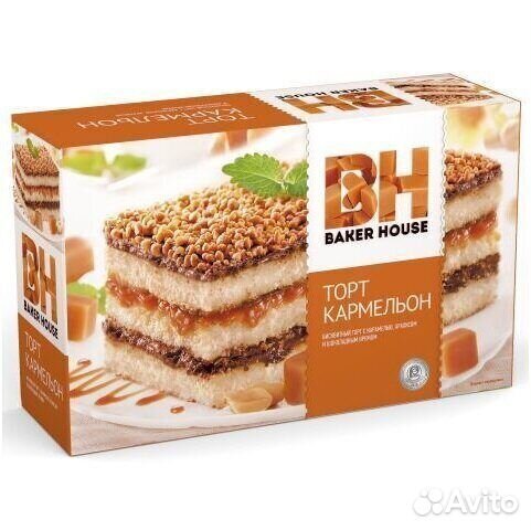 Торт бисквитный Baker House Кармельон 350г
