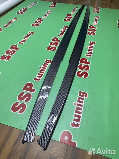 Лезвия на пороги для BMW F30 под карбон