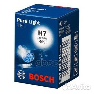 Лампа H7 55W PX26d Pure Light 1 987 302 071 Bosch