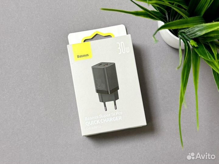 Быстрая зарядка USB + Type-C 30W Baseus