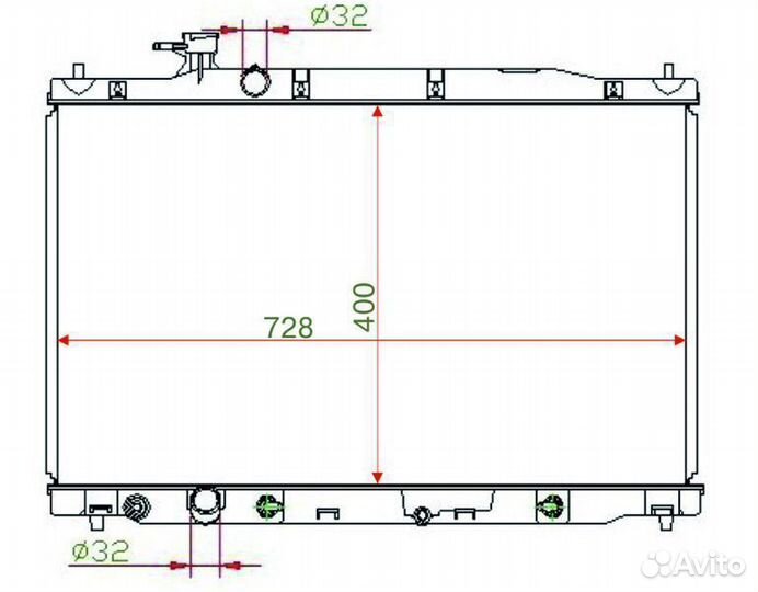Радиатор охлаждения двс Honda C-RV 3 2007+ AT