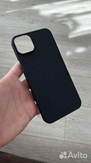 Карбоновый кевларовый чехол iPhone 14 Plus